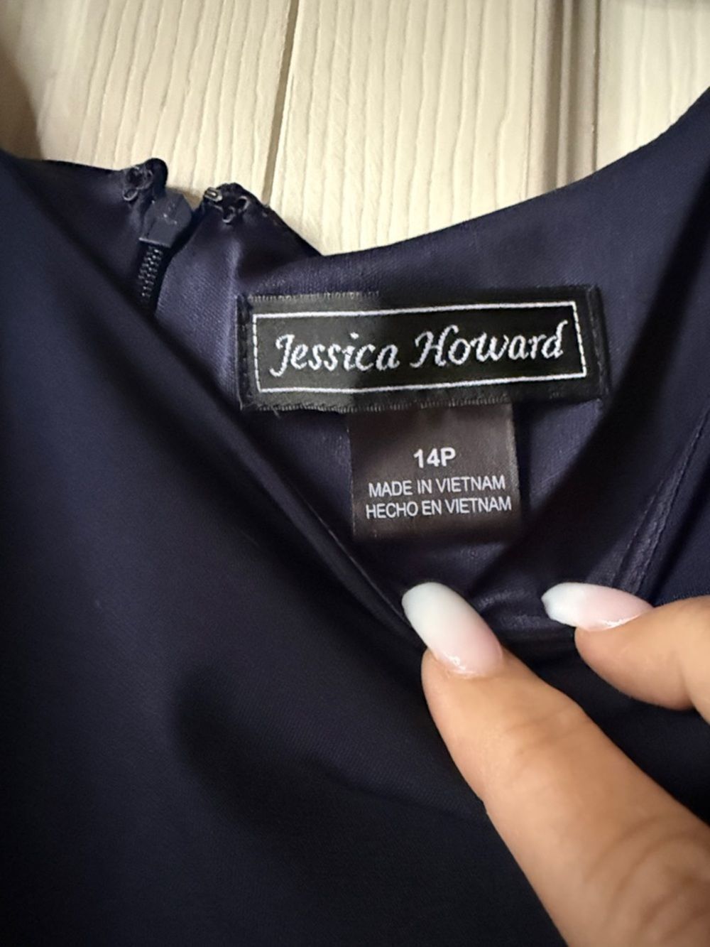 Jessica Howard Navy Sleeveless Fit-and-Flare Dress! - Picture 5 of 8